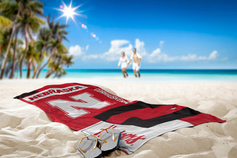 Northwest NCAA Nebraska Cornhuskers State Line Beach Towel