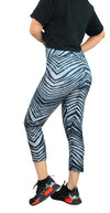 Zubaz NFL Women's Las Vegas Raiders 2 Color Zebra Print Capri Legging