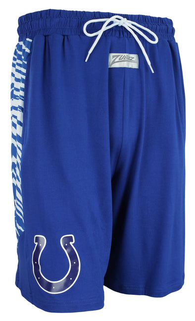 Zubaz NFL Men's Indianapolis Colts Team Logo Zebra Side Seam Shorts, Blue