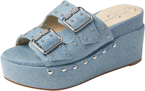 Jessica Simpson Cyriss 2 Women's Studded Buckled Platform Wedge Sandals