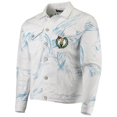 FISLL NBA Men's Boston Celtics Team Classic Denim Jacket
