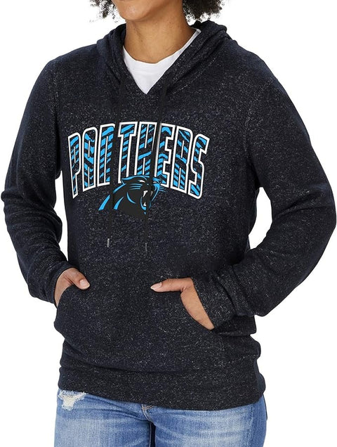 Zubaz NFL Women's Carolina Panthers Marled Soft Hoodie