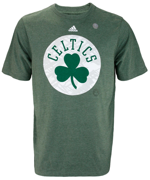 Adidas NBA Basketball Men's Boston Celtics Short Sleeve Dual Blend Tee T-Shirt, Green