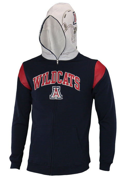 NCAA Youth Arizona Wildcats Full Zip Helmet Masked Hoodie, Navy