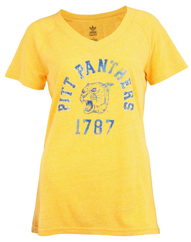 Adidas NCAA Women's Pittsburgh Panthers Vintage Team Logo V-Neck Tee