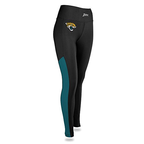 Zubaz NFL Women’s Jacksonville Jaguars Solid Color Team Logo Leggings
