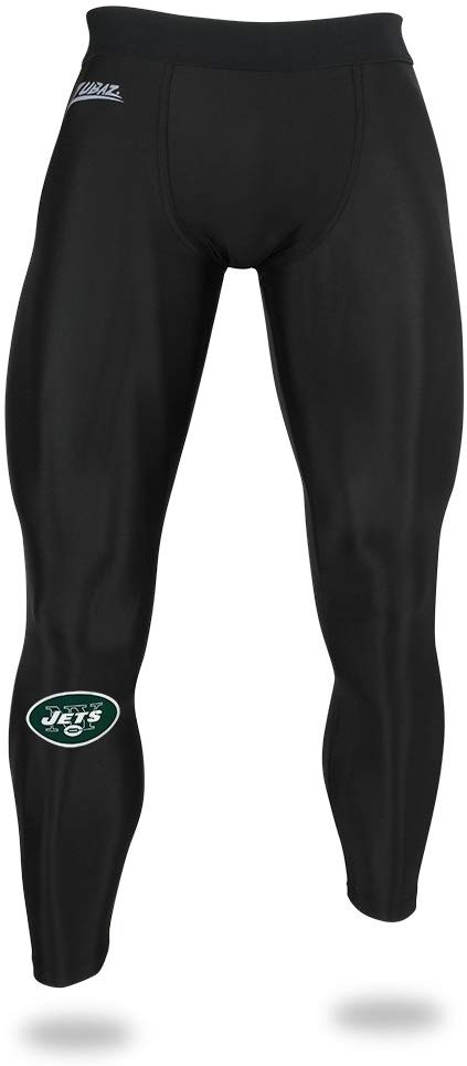 Zubaz NFL Men's New York Jets Active Compression Black Leggings