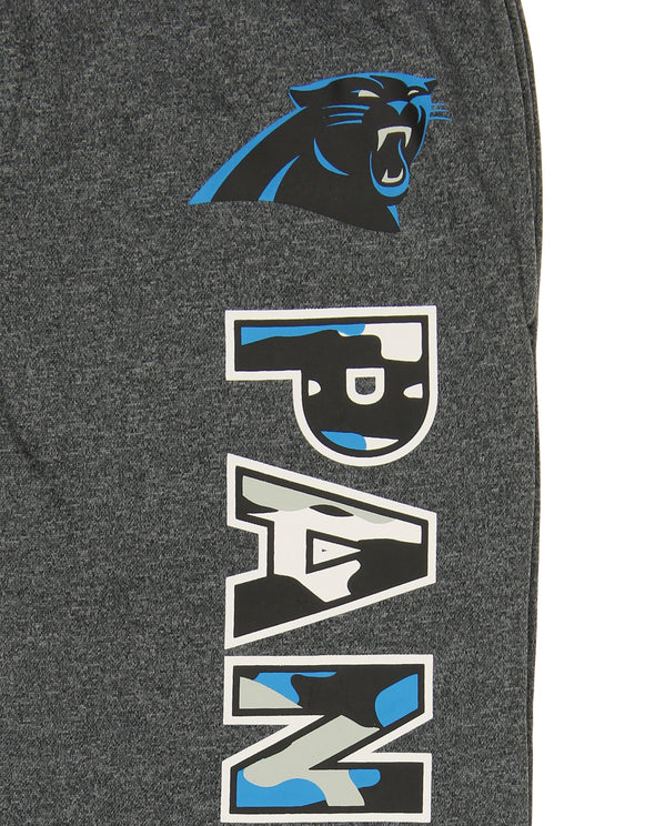 Zubaz NFL Men's Carolina Panthers Poly Fleece Dark Heather Gray Sweatpants