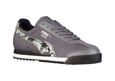Puma Roma Denim Camo Kids Sneaker Shoes - Black & Gray