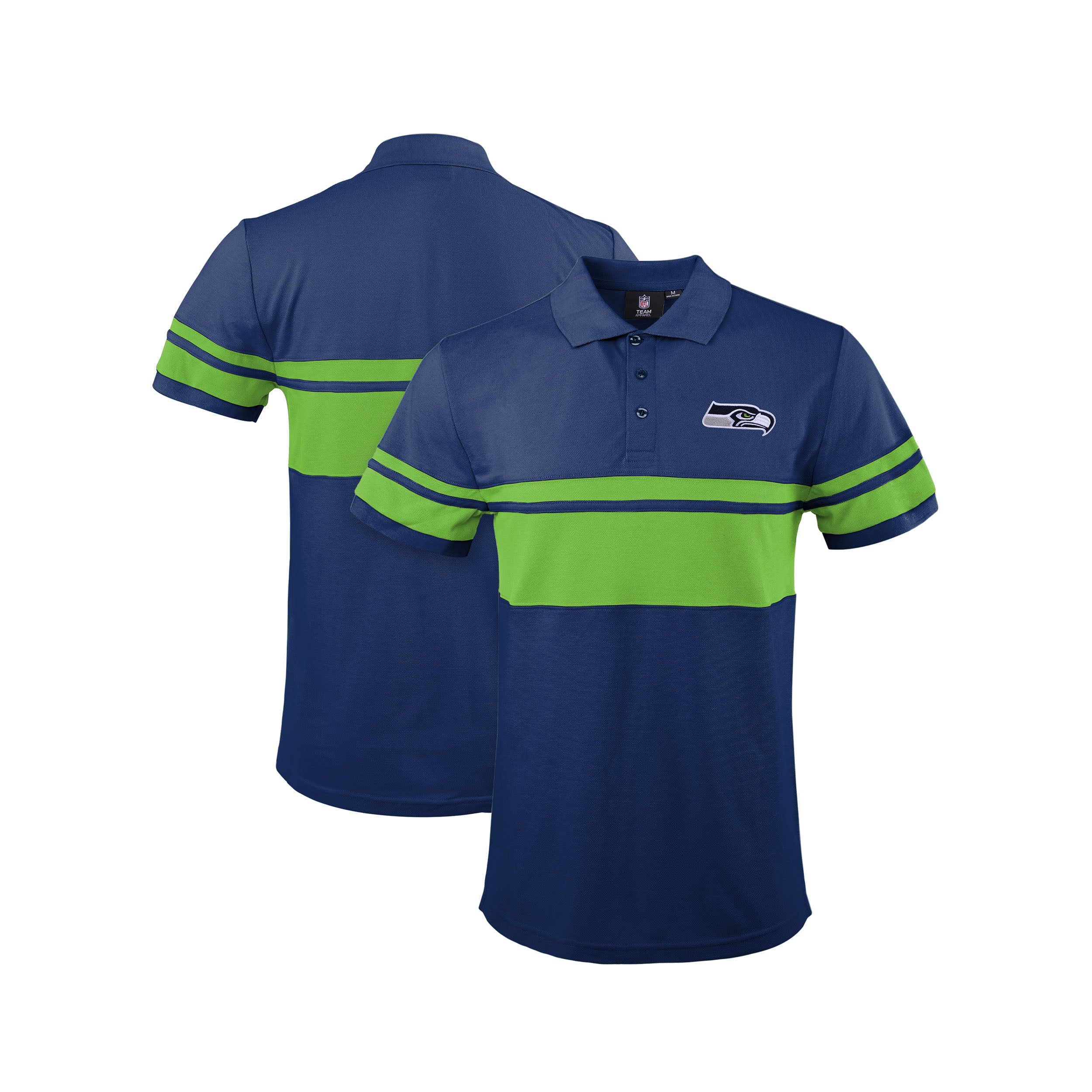 Seattle Seahawks NFL Mens Cotton Stripe Polo Shirt