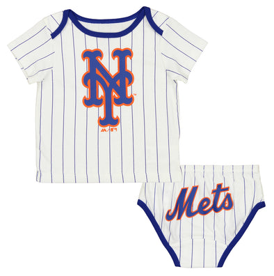 Outerstuff MLB Infants New York Mets Mini Uniform Tee Set, White
