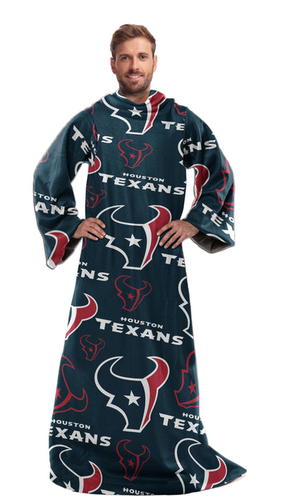 Northwest NFL Houston Texans Toss Silk Touch Comfy Throw with Sleeves