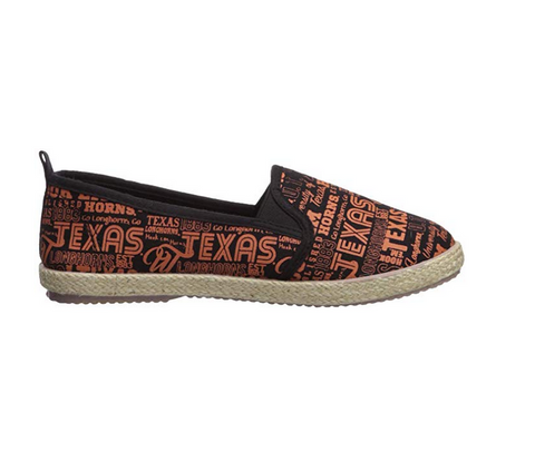 FOCO NCAA Women's Texas Longhorns Espadrille Canvas Slip On Shoe