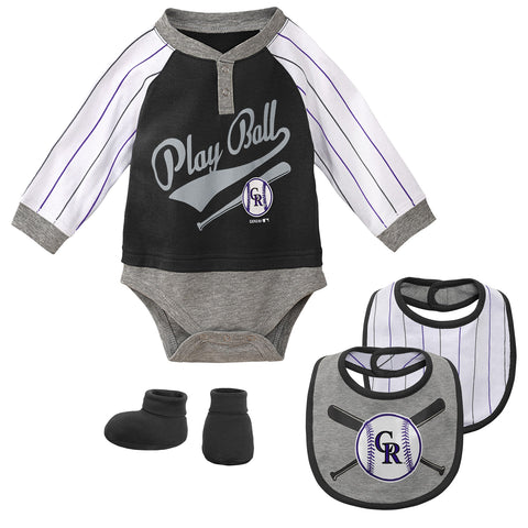 Outerstuff MLB Newborn Colorado Rockies "Is It Game Time Yet" Creeper Set