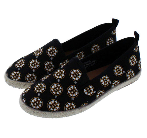 FOCO NHL Women's Boston Bruins Espadrille Slip On Canvas Shoe
