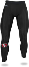Zubaz NFL Men's San Francisco 49ers Active Compression Black Leggings
