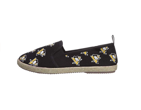 FOCO NHL Women's Pittsburgh Penguins Espadrille Canvas Slip On Shoe