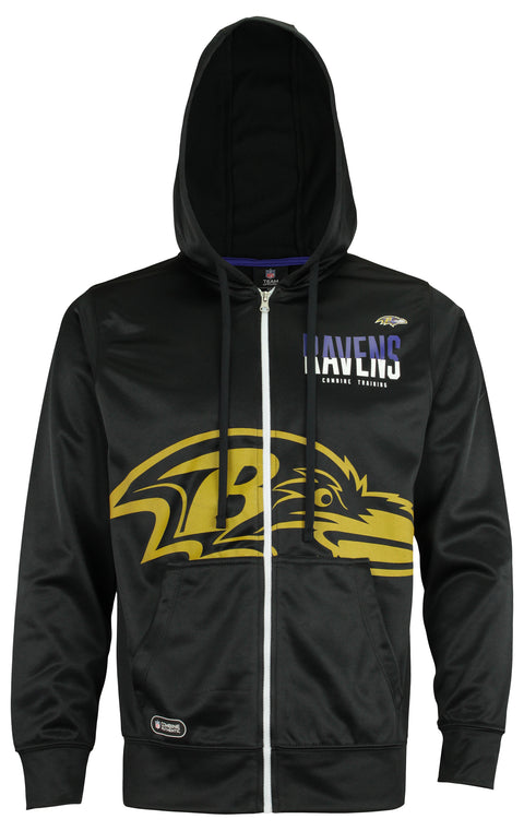 Outerstuff NFL Men's Baltimore Ravens Drill Performance Full Zip Hoodie