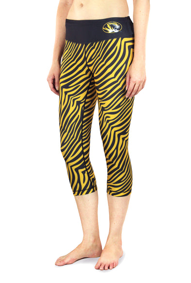 NCAA Women's Missouri Tigers Thematic Print Capris, Black