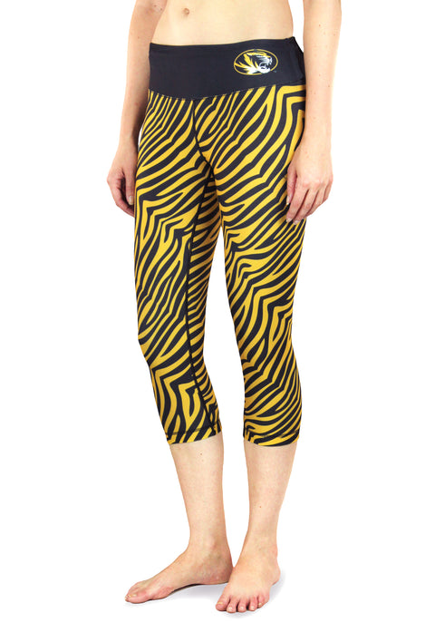 NCAA Women's Missouri Tigers Thematic Print Capris, Black