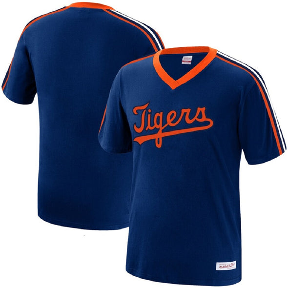 Mitchell & Ness MLB Youth (8-20) Detroit Tigers Overtime Win Vintage V-Neck Tee