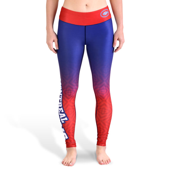 KLEW NHL Women's Montreal Canadiens Gradient Print Leggings