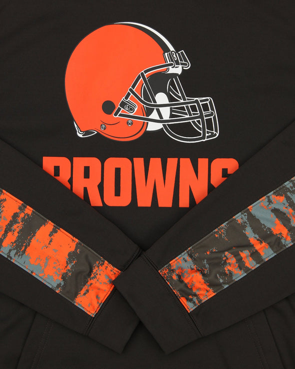 Zubaz NFL Men's Cleveland Browns  Hoodie w/ Oxide Sleeves