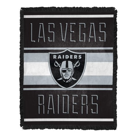 Northwest NFL Las Vegas Raiders Nose Tackle Woven Jacquard Throw Blanket