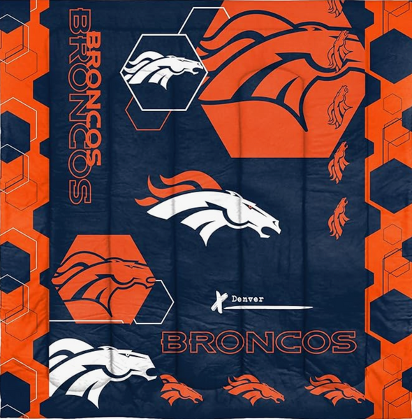 Northwest NFL Denver Broncos Hexagon Comforter & Sham Set