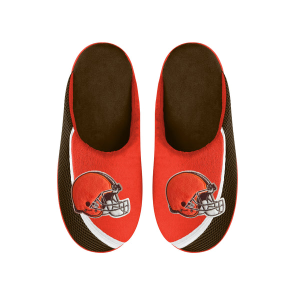 FOCO NFL Men's NFL Cleveland Browns 2022 Big Logo Color Edge Slippers