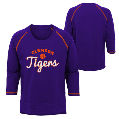 Outerstuff NCAA Youth Girls (7-16) Clemson Tigers Overthrow Pullover Top