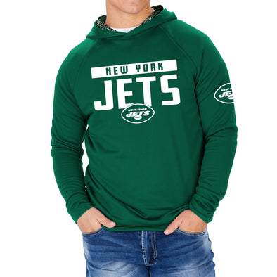 Zubaz NFL Men's New York Jets Team Color Hoodie W/ Viper Print Hood Liner