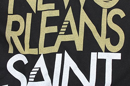 Reebok NFL Women's New Orleans Saints Deep V-Neck Football Tee Shirt - Black