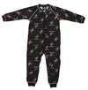 NHL Toddlers Phoenix Coyotes Full Zip Raglan Logo Print Coverall, Black