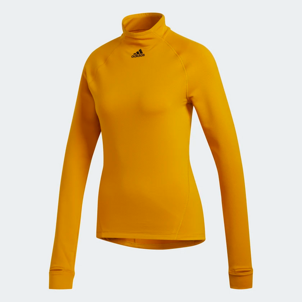 Adidas Women's COLD.RDY Mock-Neck Long Sleeve Training Top, Legacy Gold