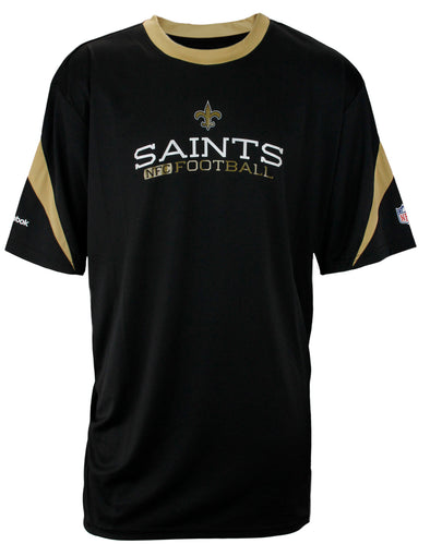 Reebok NFL Men's New Orleans Saints Inverter Short Sleeve Crew Shirt - Black