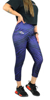 Zubaz NFL Women's Baltimore Ravens 2 Color Zebra Print Capri Legging