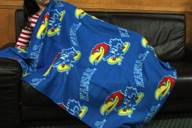 Northwest NCAA Kansas Jayhawks Fleece Throw Blanket, Logo 2