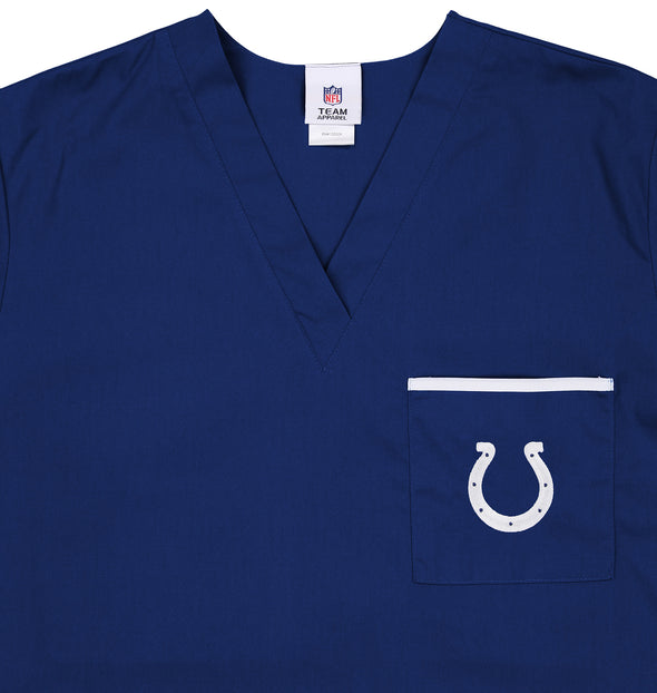 Fabrique Innovations NFL Unisex Indianapolis Colts Team Color Scrub Top