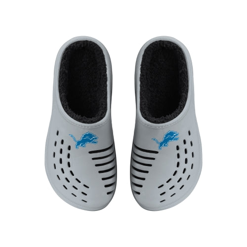 FOCO NFL Men's Detroit Lions Sherpa Lined Big Logo Clogs