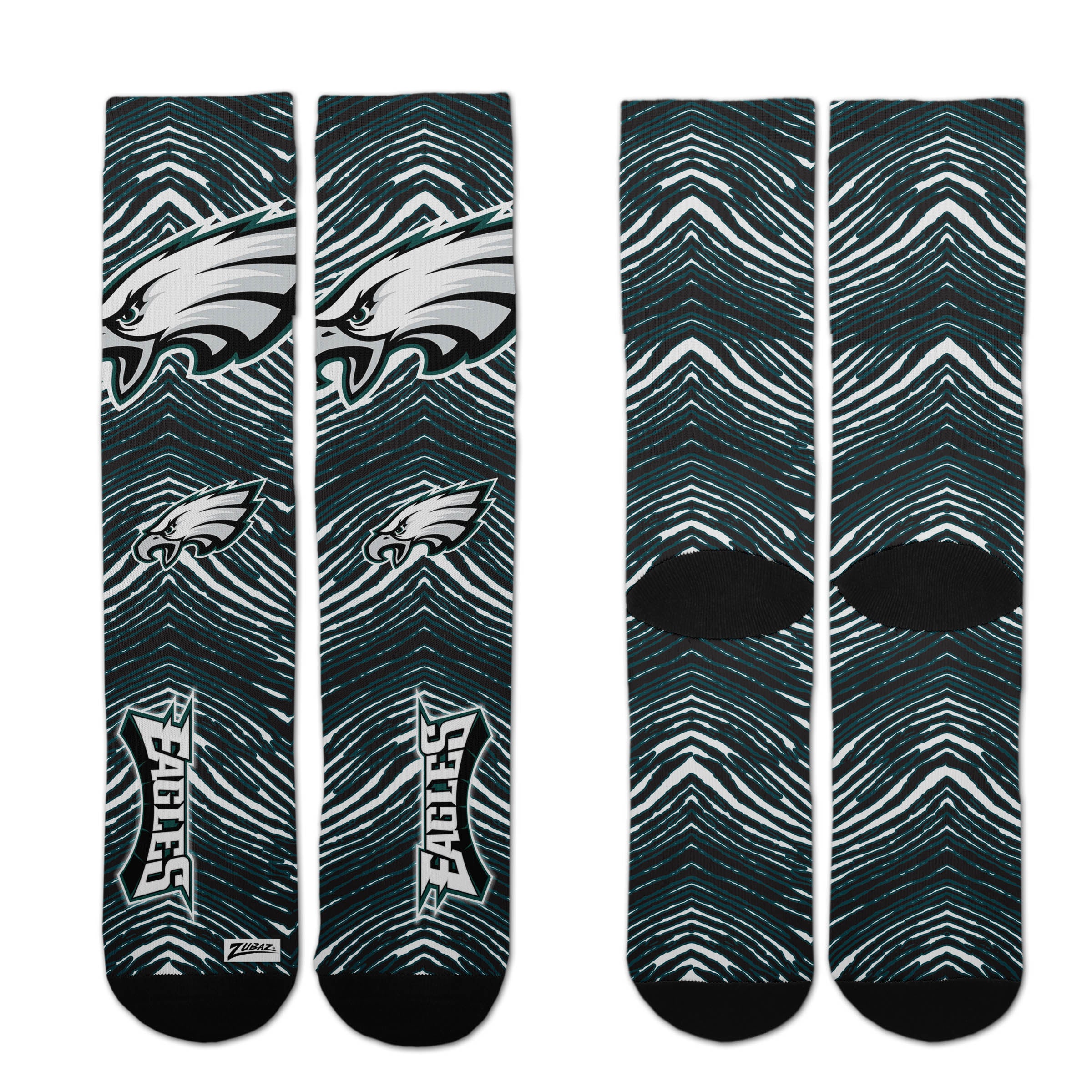 Zubaz by for Bare Feet NFL Zubified Adult Large Dress Socks