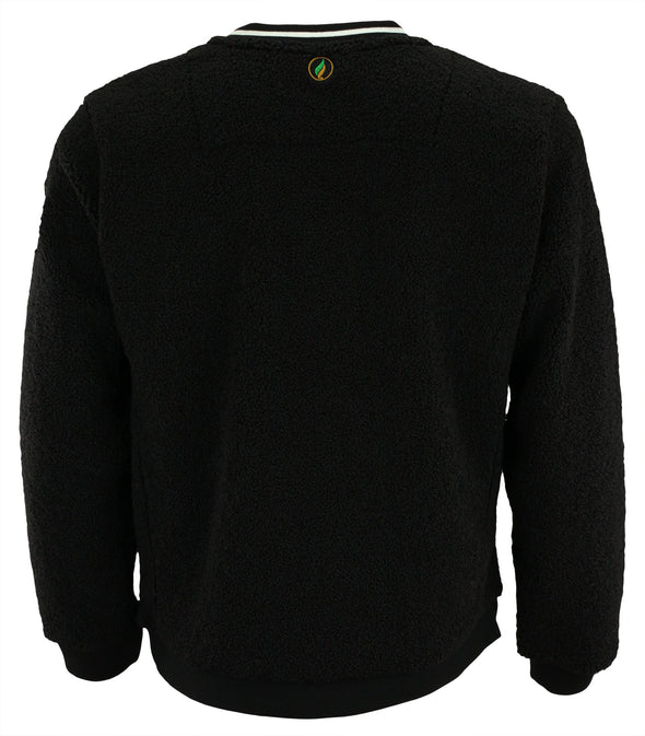 FISLL NBA Men's Boston Celtics Moto Sherpa Crew Neck Sweatshirt