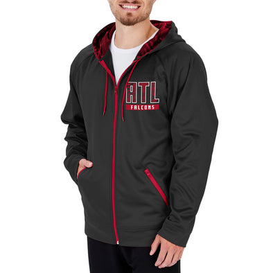 Zubaz NFL Men's Atlanta Falcons Full Zip Camo Hoodie With Team Color Camo Lines