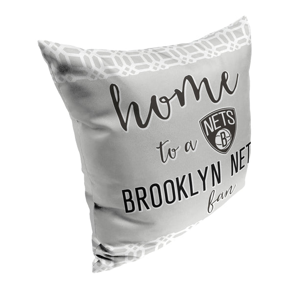 Northwest NBA Brooklyn Nets  Sweet Home Fan 2 Piece Throw Pillow Cover, 18x18