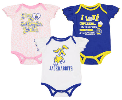 Outerstuff NCAA Infant Girl South Dakota State Jackrabbits Three Piece Creeper Set