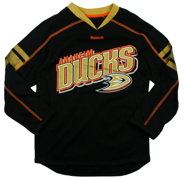 Reebok NHL Youth Boy's Anaheim Ducks Long Sleeve Jersey Tee T-Shirt, Black