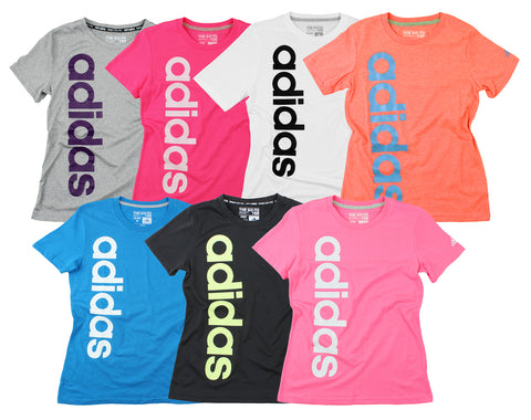 Adidas Youth Girls Short Sleeve Linear Adi Logo Tee Top Shirt - Many Colors