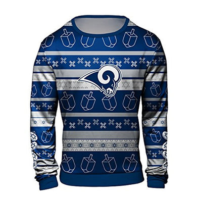 Forever Collectibles NFL Men's Los Angeles Rams Hanukkah Ugly Sweater