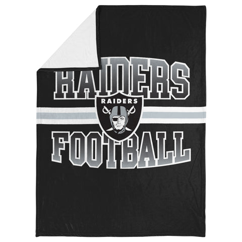 FOCO NFL Las Vegas Raiders Stripe Micro Raschel Plush Throw Blanket, 45 x 60