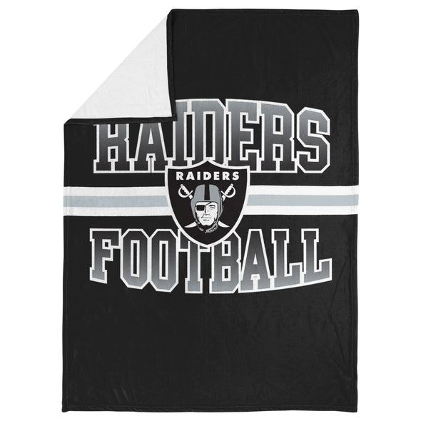 FOCO NFL Las Vegas Raiders Stripe Micro Raschel Plush Throw Blanket, 45 x 60